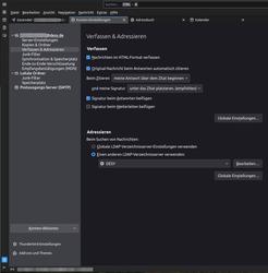 Einstellungen - Verfassen und Adressieren - LDAP verwenden